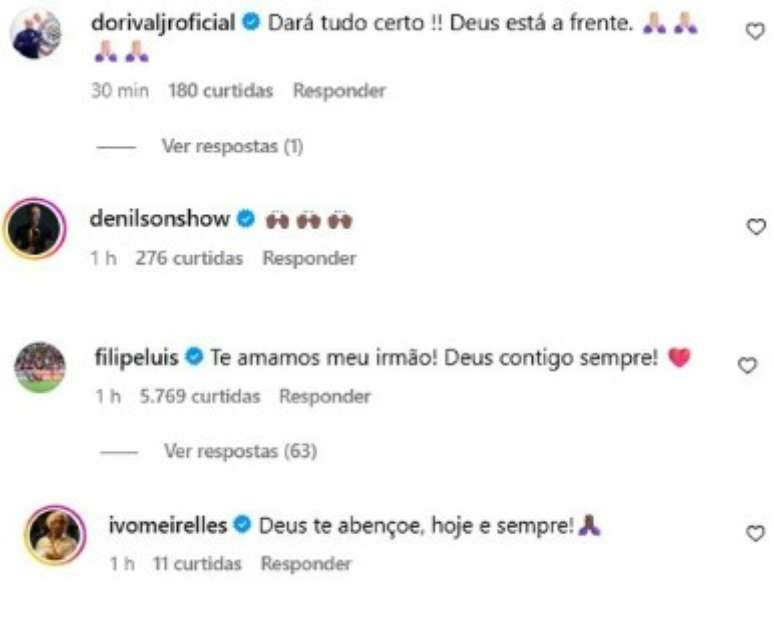 Veja algumas reações de famosos ao diagnóstico de Everton Ribeiro