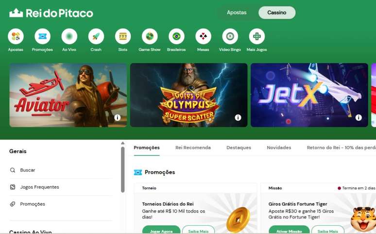 Rei do Pitaco tem os principais jogos de cassino