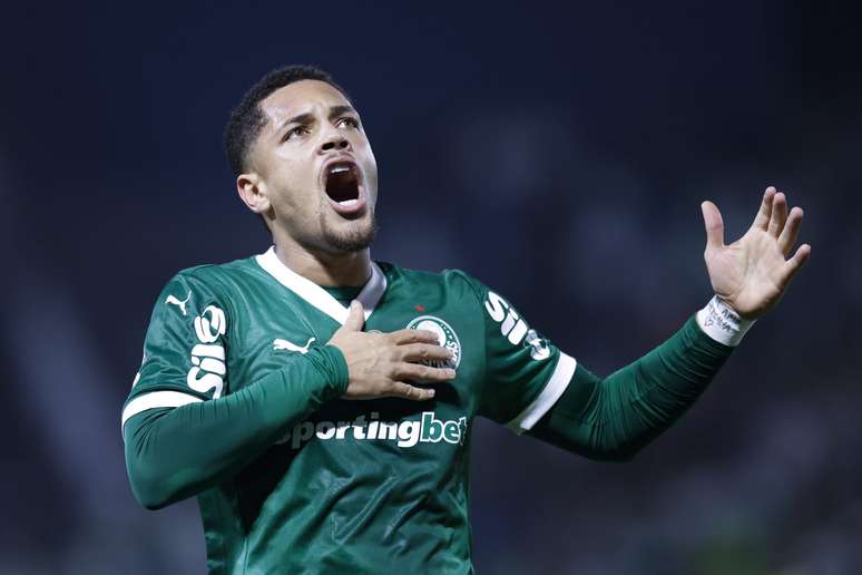 Vitor Roque, jogador do Palmeiras (Photo by Miguel Schincariol/Getty Images)