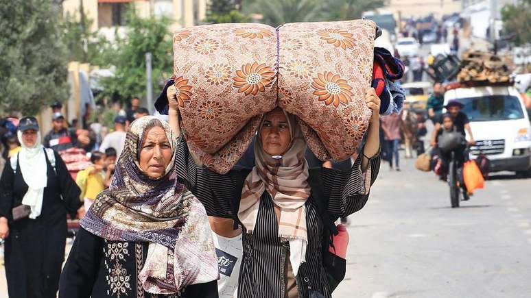 Depois de Israel ter lançado uma invasão terrestre, cerca de um milhão de pessoas fugiram de Rafah, no sul de Gaza, em maio de 2024