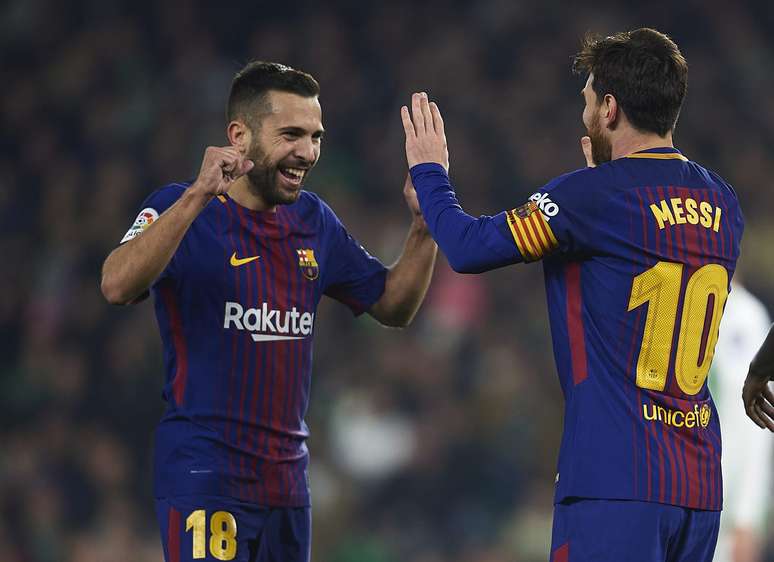 Alba e Messi no Barcelona 