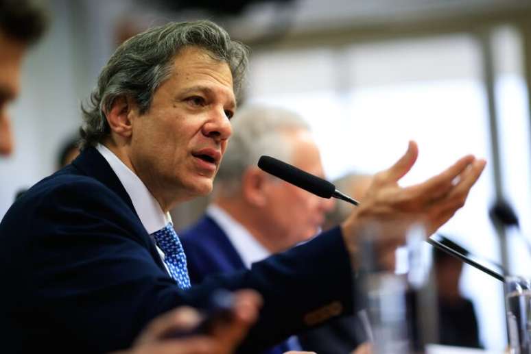 O ministro da Fazenda, Fernando Haddad, durante audiência pública da Comissão Mista que analisa a MP 1303, no Senado Federal, em Brasília