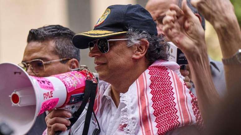 Gustavo Petro fez um discurso em protesto pró-Palestina em Nova York