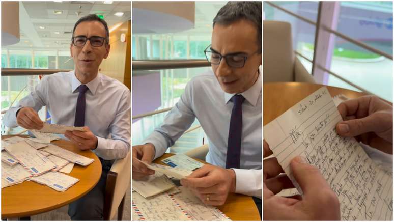 César Tralli reencontra cartas enviadas para a mãe no passado