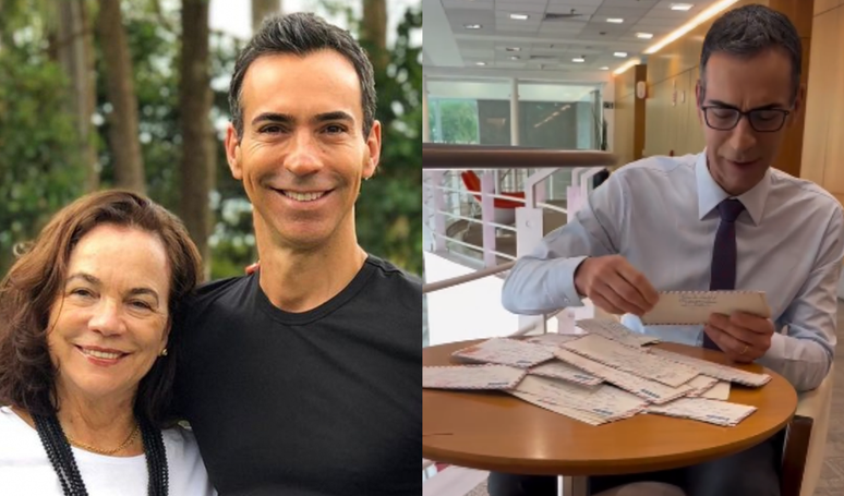 Novo &acirc;ncora do 'Jornal Nacional', C&eacute;sar Tralli encontra cartas guardadas pela m&atilde;e, morta em acidente de avi&atilde;o, e se emociona: &lsquo;Saudade&rsquo;.