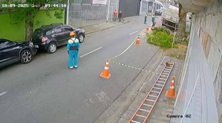 Funcionário morre após ser prensado por tronco de árvore em São Bernardo do Campo.