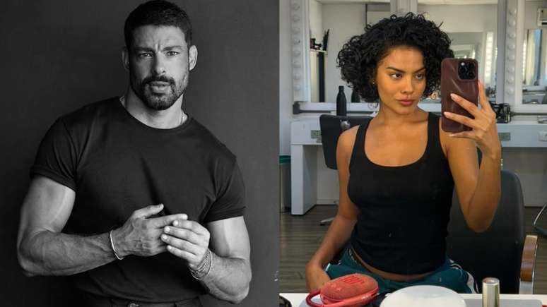 Cauã Reymond posa com Bella Campos após fim das gravações de Vale Tudo