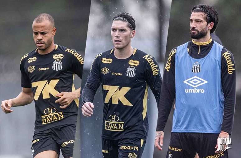 Mayke, Rollheiser and Lautaro Díaz are ready to return to the team – Photo: Raul Baretta/ Santos FC. Mayke, Rollheiser and Lautaro Díaz are ready to return to the team – Photo: Raul Baretta/ Santos FC.