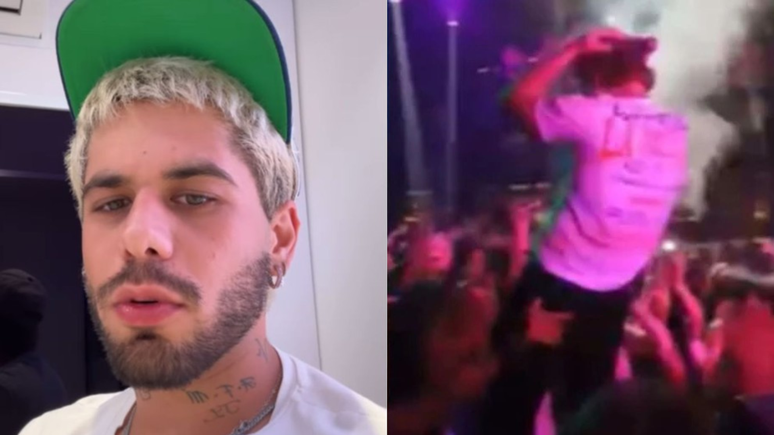 V&Iacute;DEO; Z&eacute; Felipe &eacute; apalpado em parte &iacute;ntima por f&atilde; durante show e 'chuta' mulher / Reprodu&ccedil;&atilde;o: Instagram