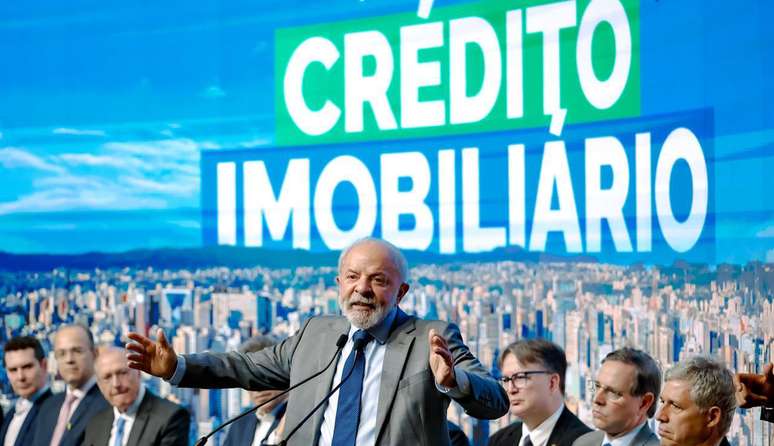Presidente da República, Luiz Inácio Lula da Silva, durante cerimônia de lançamento de novo modelo de crédito imobiliário