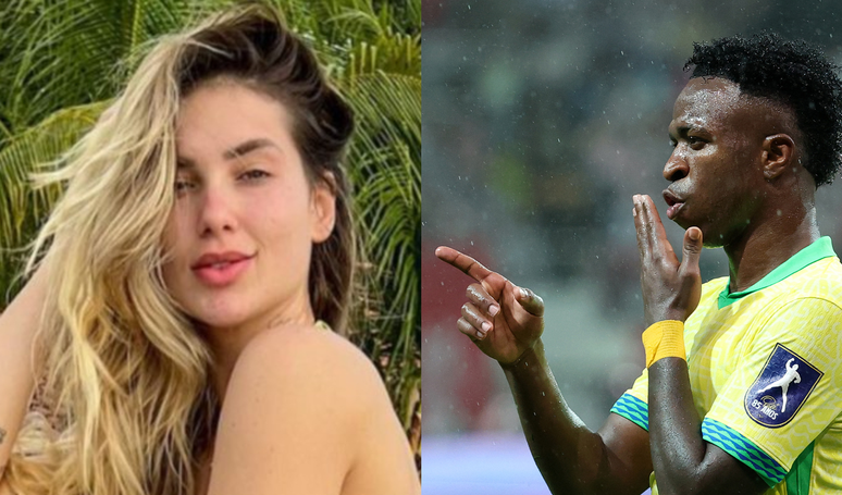 Para quem foi o beijo de Vini Jr. ap&oacute;s gol do Brasil no jogo de hoje (10/10)? Atacante revela a verdade ap&oacute;s teoria da web com Virg&iacute;nia: 'A gente est&aacute;...'.