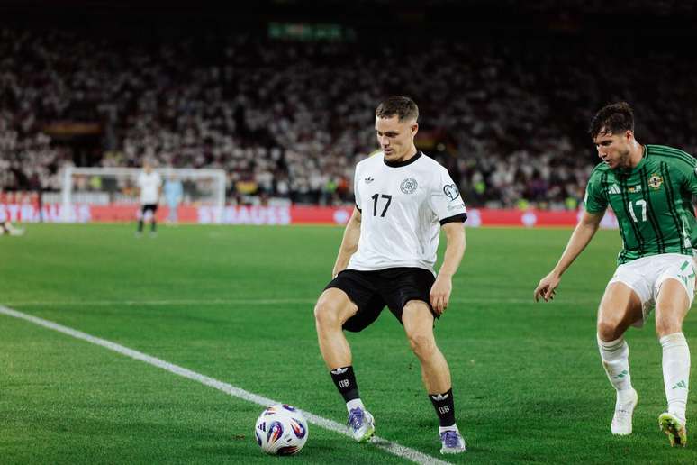 Florian Wirtz (Alemanha) durante jogo contra a Irlanda do Norte, no dia 07.09.2025 