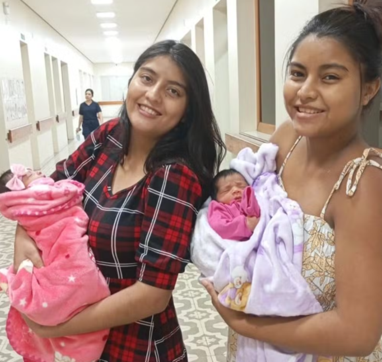 Irmãs Luana e Joana deram à luz no mesmo dia, em Rio Branco (AC)