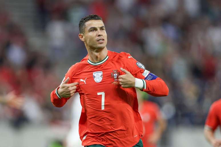 Cristiano Ronaldo (Portugal) celebrando seu gol contra a Hungria, no dia 09.09.2025 