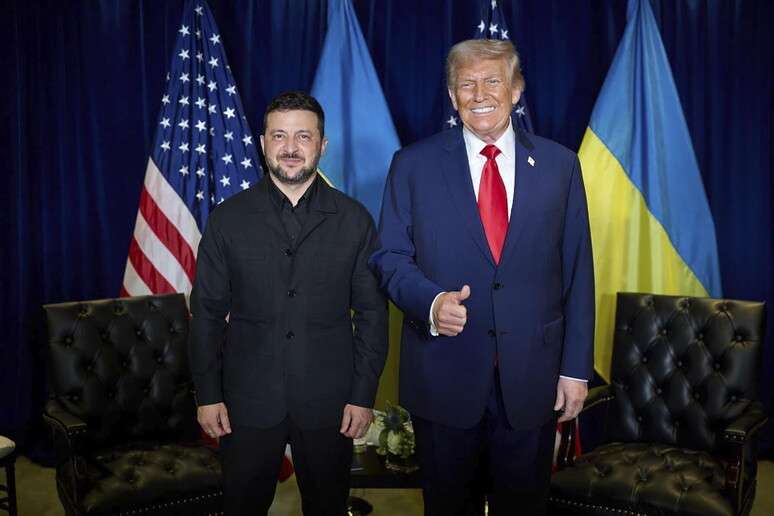 Zelensky e Trump durante encontro em Nova York, em setembro