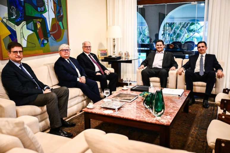 Reunião entre Alcolumbre, Pacheco, Fachin, Gonet e Herman Benjamin