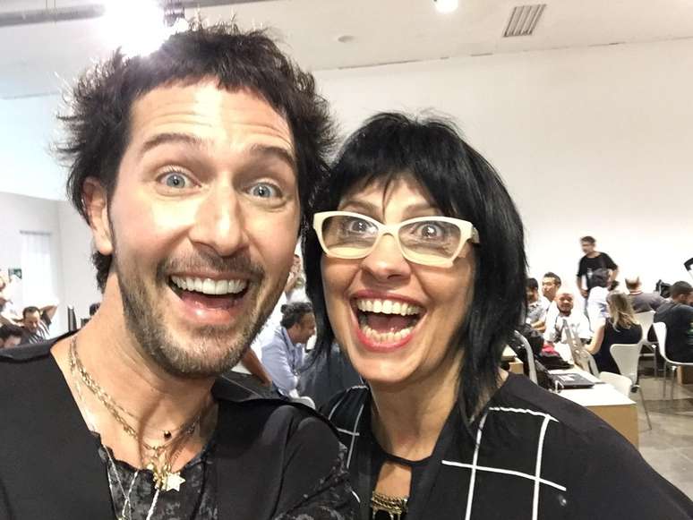 Arlindo Grund e eu em 2015, no SPFW 