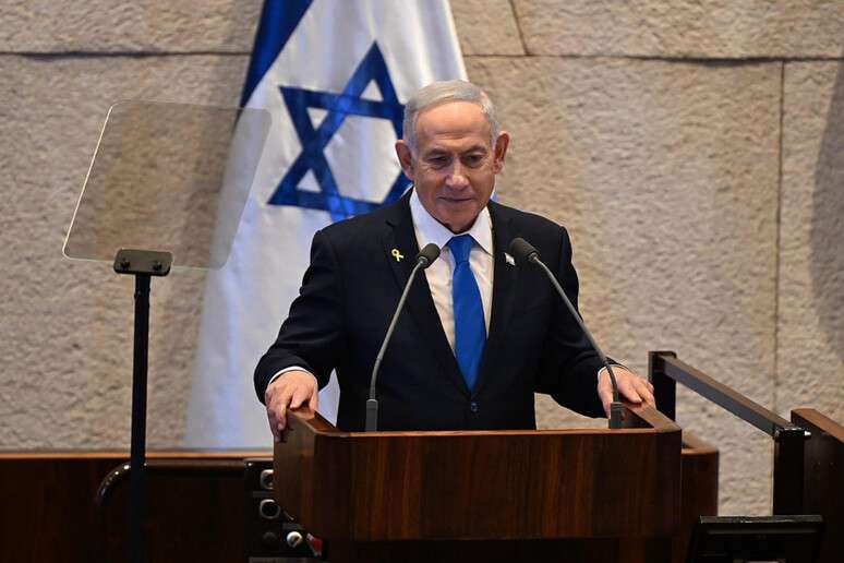 Benjamin Netanyahu discursa no Knesset, o Parlamento de Israel