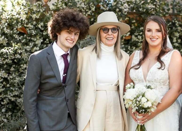 Diane Keaton e seus filhos Duke e Dexter