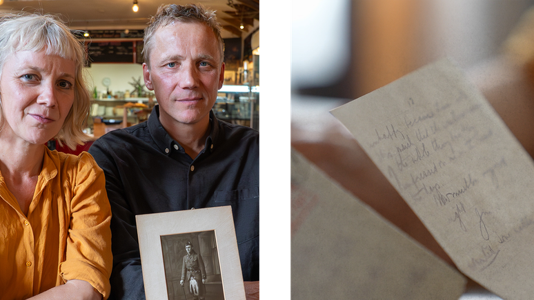 Rebekah e Christopher Allan haviam lido as cartas que seu tio-avô enviou para casa da frente ocidental da Primeira Guerra Mundial