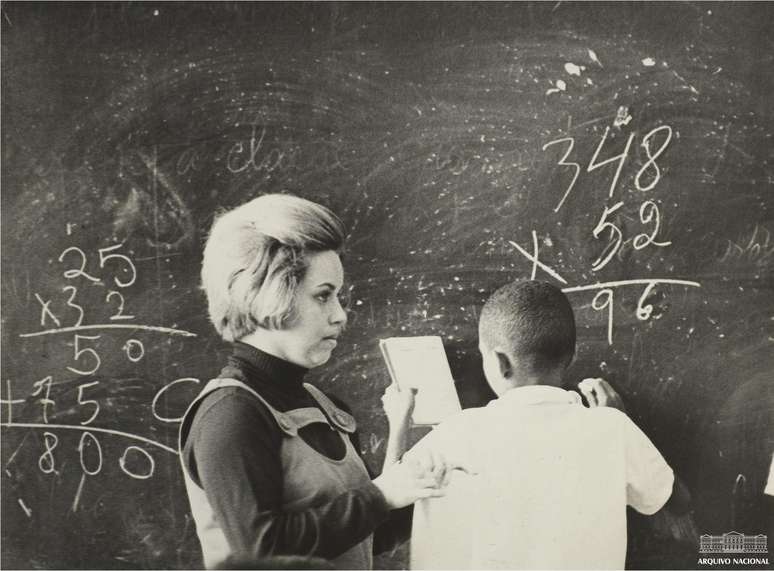 Sala de aula no Rio, em 1970