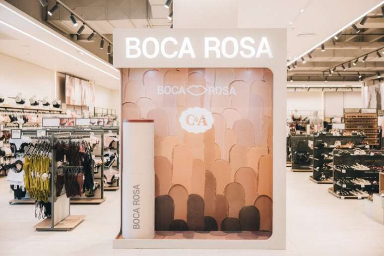 Painel mostra variedade de tons das bases da Boca Rosa