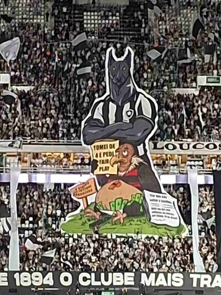 Mosaico da torcida do Botafogo no cl&aacute;ssico contra o Flamengo &ndash;