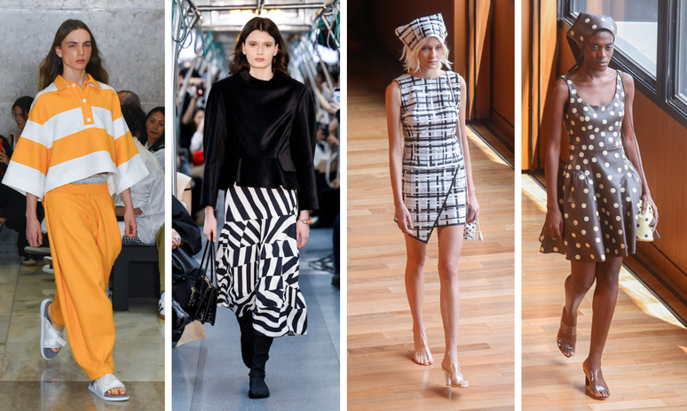 Listras e xadrez nos desfiles de João Pimenta, Gloria Coelho e Patrícia Viera (Fotos: Agências Brazil Newsa e Fotosite)