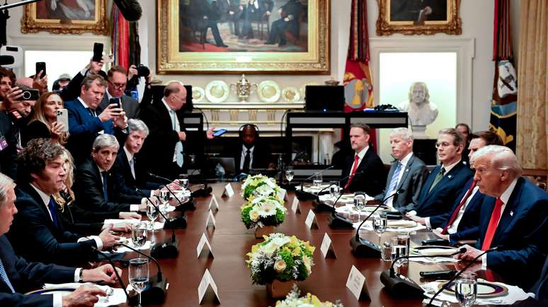 Milei e Trump se encontraram num almo&ccedil;o na Casa Branca