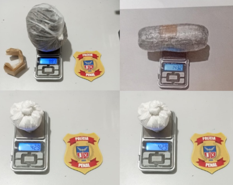Registros das drogas que estavam dentro da mulher
