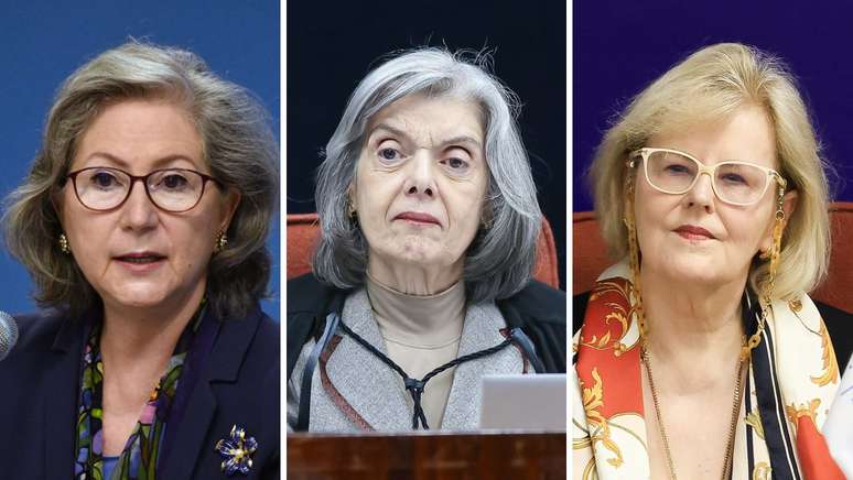 As ministras do STF Ellen Gracie, Cármen Lúcia e Rosa Weber.