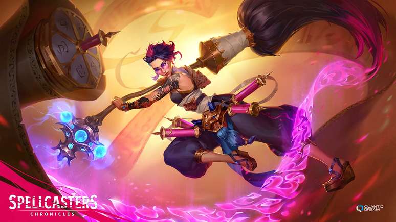 Mystic Scribe &eacute; um dos personagens jog&aacute;veis de Spellcasters Chronicles