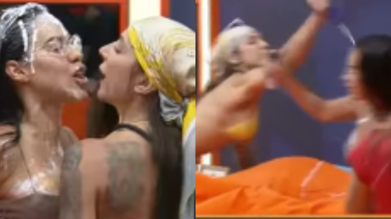 A Fazenda Tâmiris joga desodorante e Martina revida com creme na cara da peoa