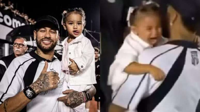 VIDEO: Neymar’s daughter is in tears after being hit on the head during match