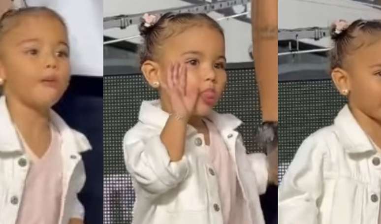 Neymar’s daughter Mavie makes faces during a Santos match, compares herself to her father and entertains her mother, Bruna Biancardi: ‘Little Sticker’ Neymar’s daughter Mavie makes faces during a Santos match, compares herself to her father and entertains her mother, Bruna Biancardi: ‘Little Sticker’
