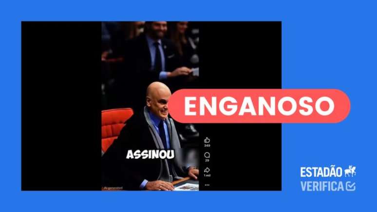 Moraes não assinou documento falso que levou à prisão de Filipe Martins.