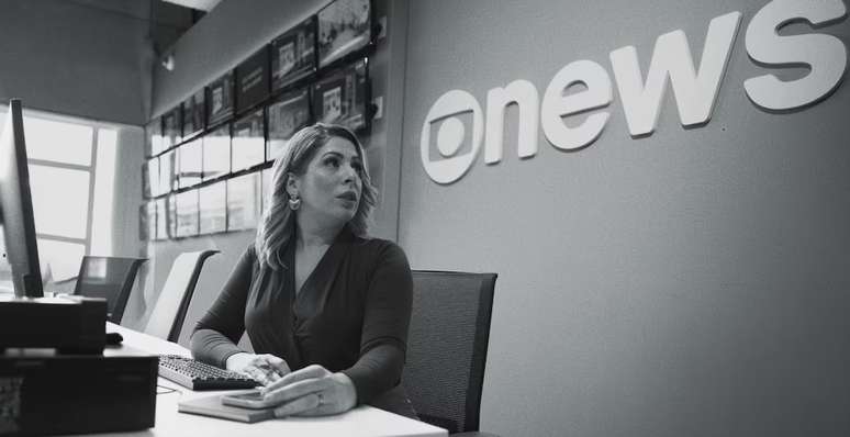 Daniela Lima em imagem de campanha institucional do Grupo Globo