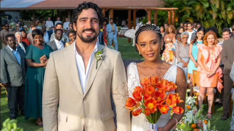 Casamento de Raquel (Taís Araujo) e Ivan (Renato Goés) em “Vale Tudo” (
