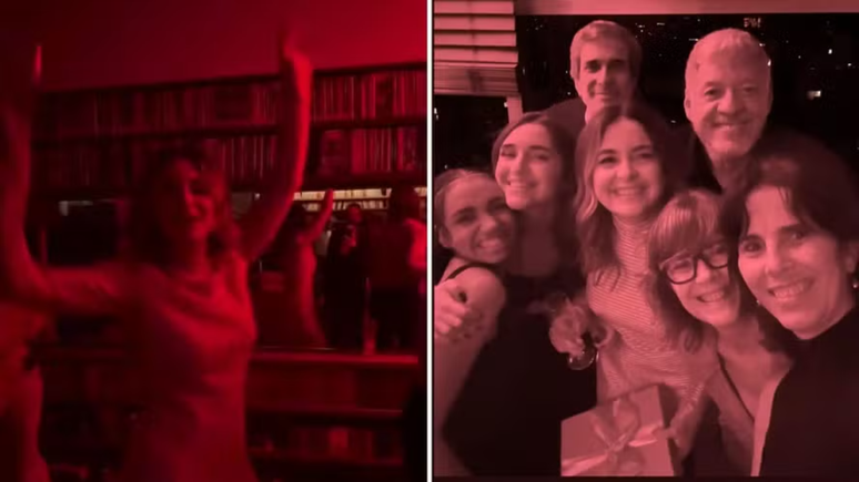 Claudia Abreu reúne amigos e o ex