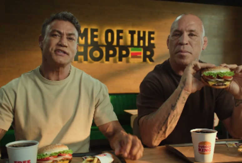 Popó e Wanderlei Silva em propaganda do Burger King
