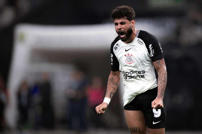 Yuri Alberto (Corinthians) celebrando seu gol contra o Mirassol, no dia 04.10.2025 