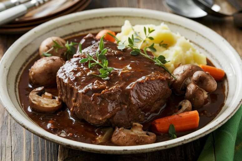 Beef bourguignon with mashed potatoes Beef bourguignon with mashed potatoes