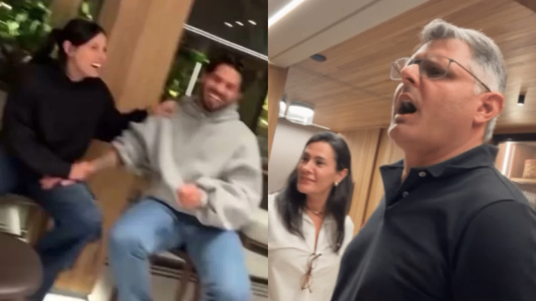 Zé Felipe toma 'bronca' de pai de Ana Castela ao beijar a cantora em público