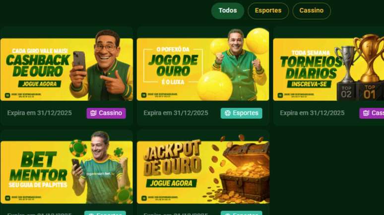 Jogo de Ouro conta com diversas ofertas para as suas bets