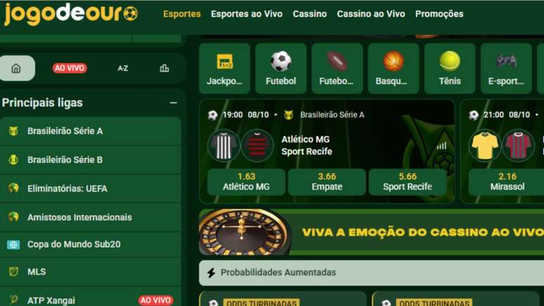 Plataforma tem os principais eventos de esportes para apostar