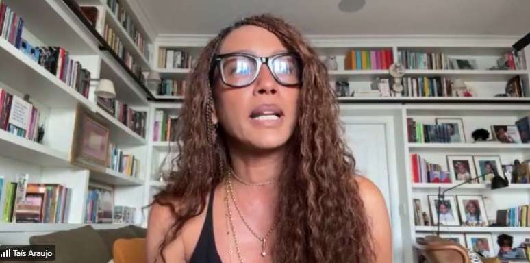 Taís Araújo durante coletiva de imprensa
