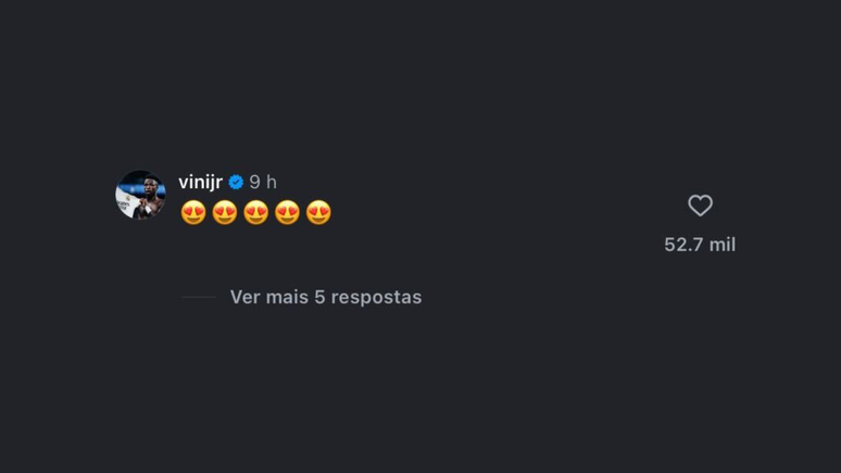 Vini Jr. aprova novo visual de Virginia
