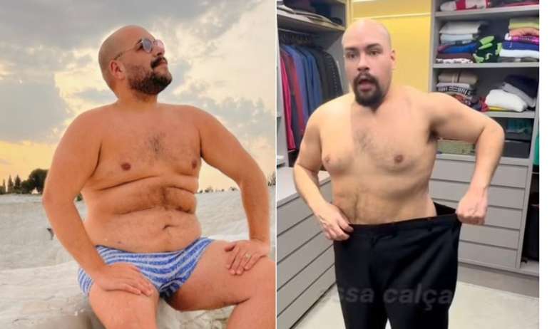 Tiago Abravanel antes e depois de emagrecer —
