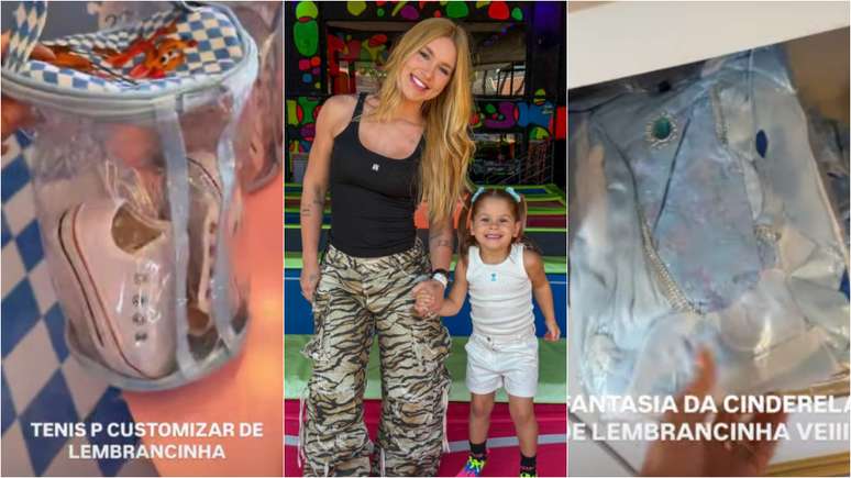Party for Maria Flor, Virginia’s daughter, with sneakers and Cinderella costumes as ‘souvenirs’