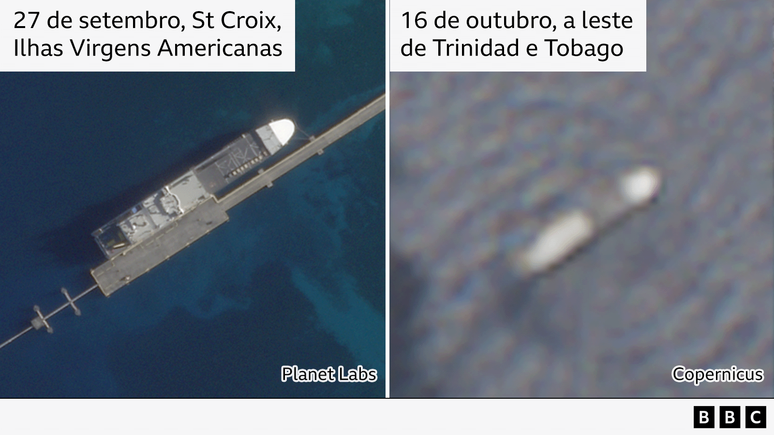 Imagens de sat&eacute;lite parecem mostrar um navio das for&ccedil;as especiais dos EUA em Trinidad e Tobago